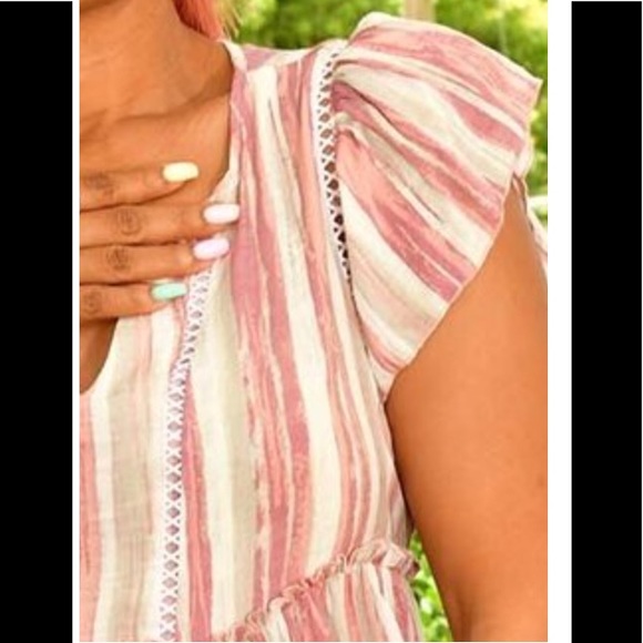 🌻NWT ROBERT LOUIS 1X CANDY STRIPES BABY DOLL TOP - Picture 5 of 14